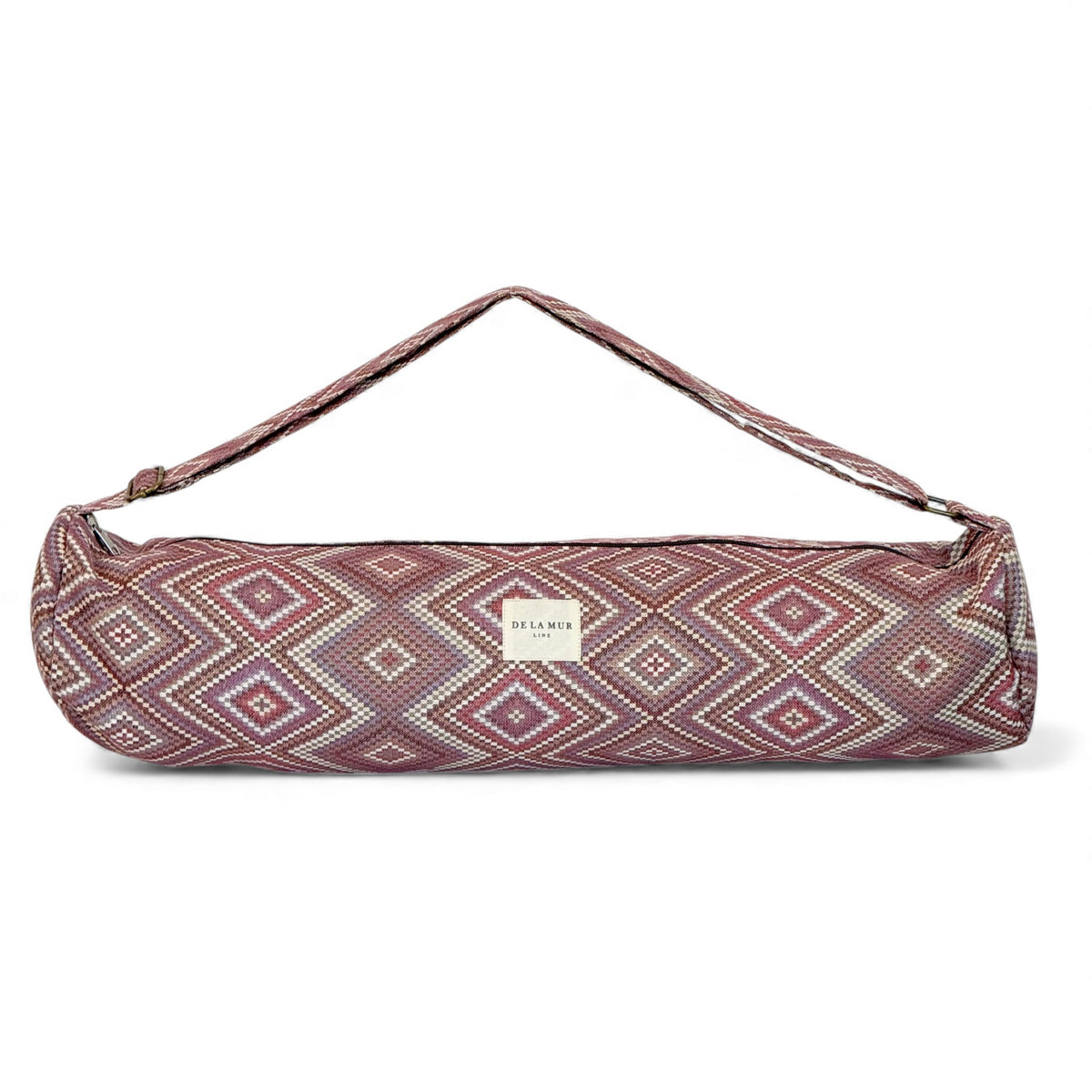 Geometric Jacquard Yoga Mat Bag – Pink & Lilac (Nana)